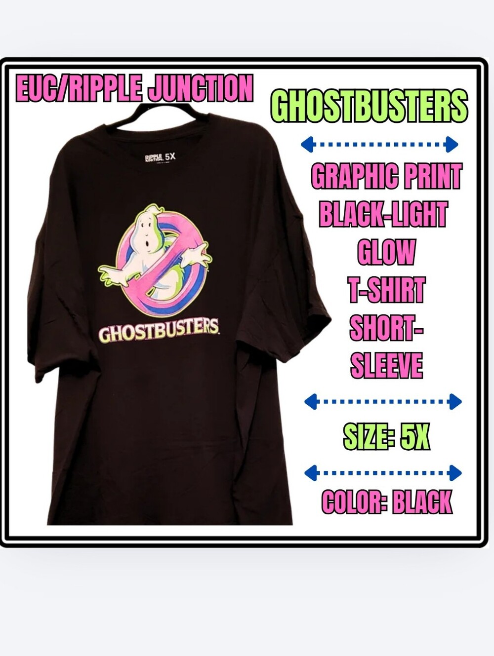 EUC / GHOSTBUSTERS / BLACK / GRAPHIC TSHIRT / 5X